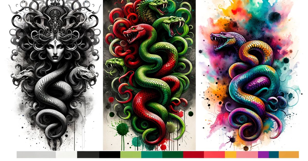 Choosing the right color scheme for your medusa tattoo