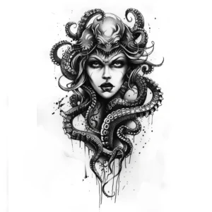 Medusa head with tentacles