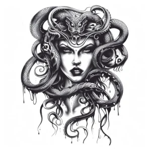 Seductive medusa with snake head
