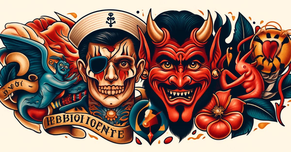 Old school devil tattoos