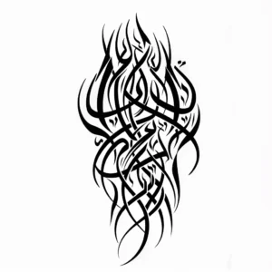arabic style tribal tattoo design in black