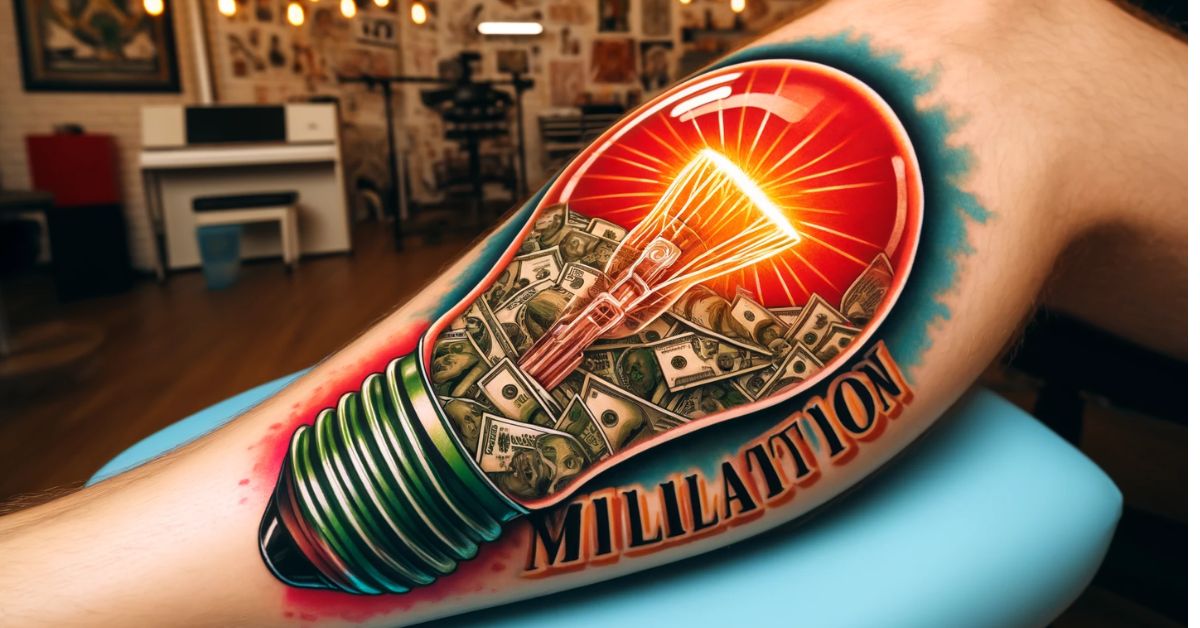 The Million Dollar light bulb tattoo Idea
